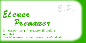 elemer premauer business card